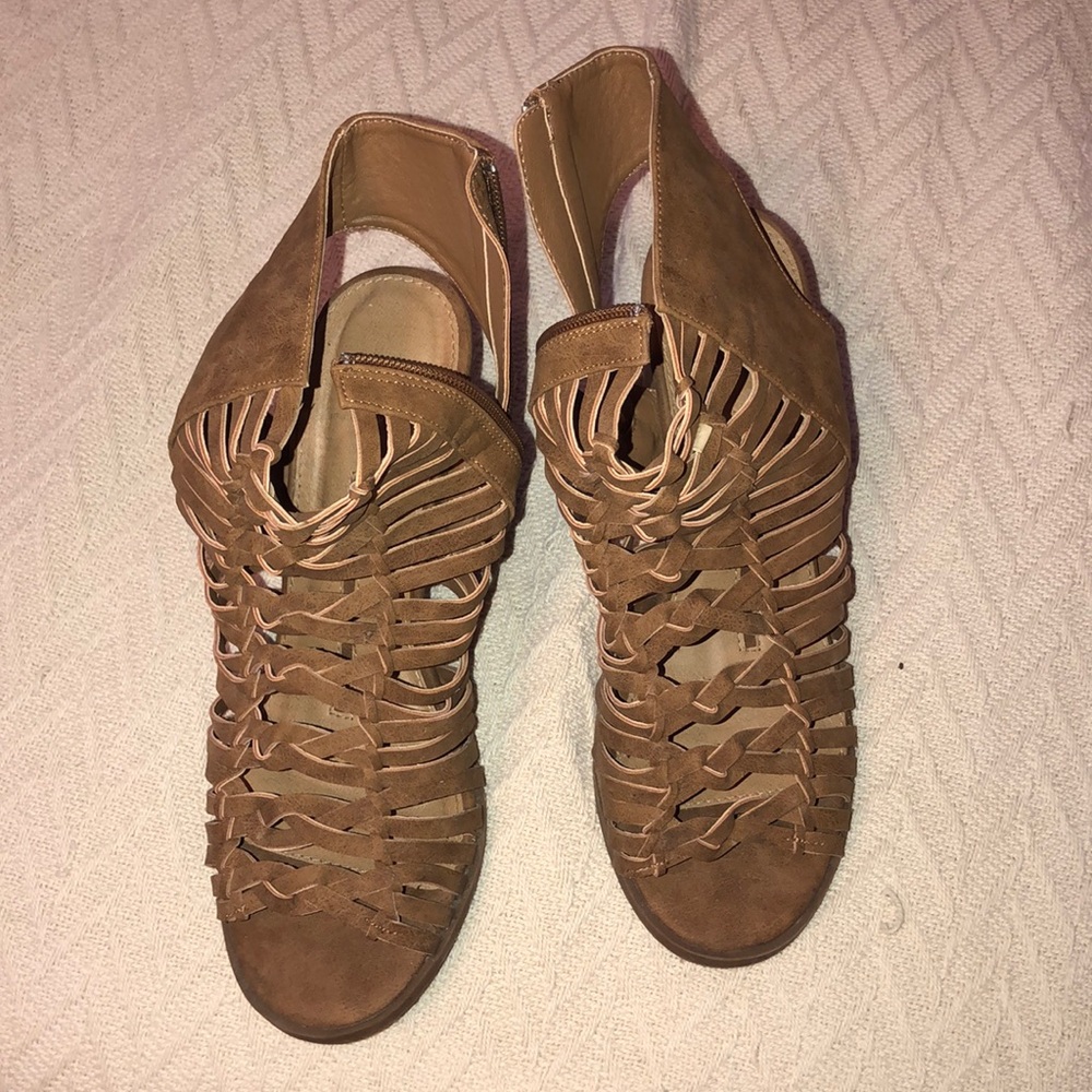 Sandal booties, worn twice